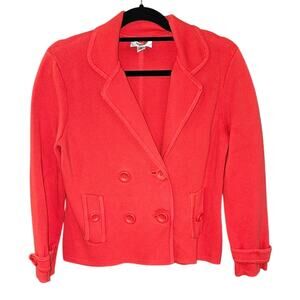 Talbots Jackie Fit Cropped Jacket Blazer Petite Cotton Size M Double Breasted